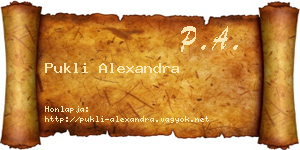 Pukli Alexandra névjegykártya